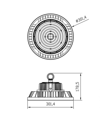 ***OFER/DES*** URANO * CAMPANA LED NEGRA 200W 5000K 90º